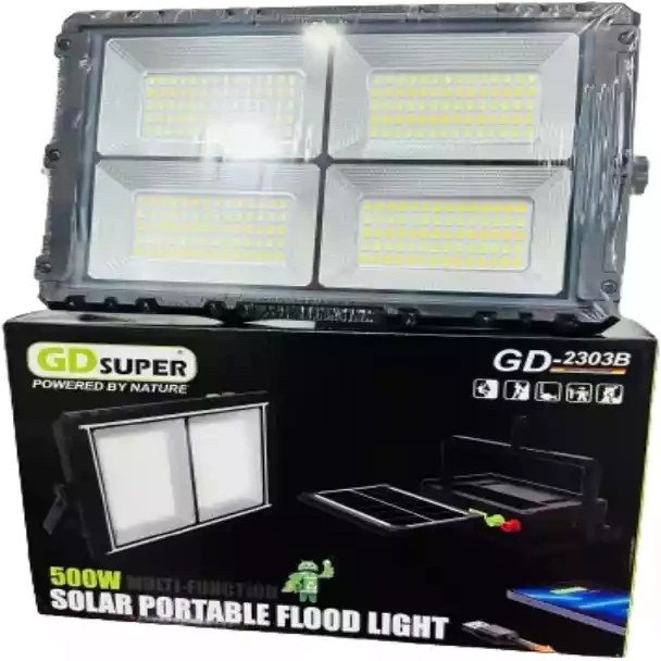 پرژکتور نور کمپینگ با پنل خورشیدی GD-2303A