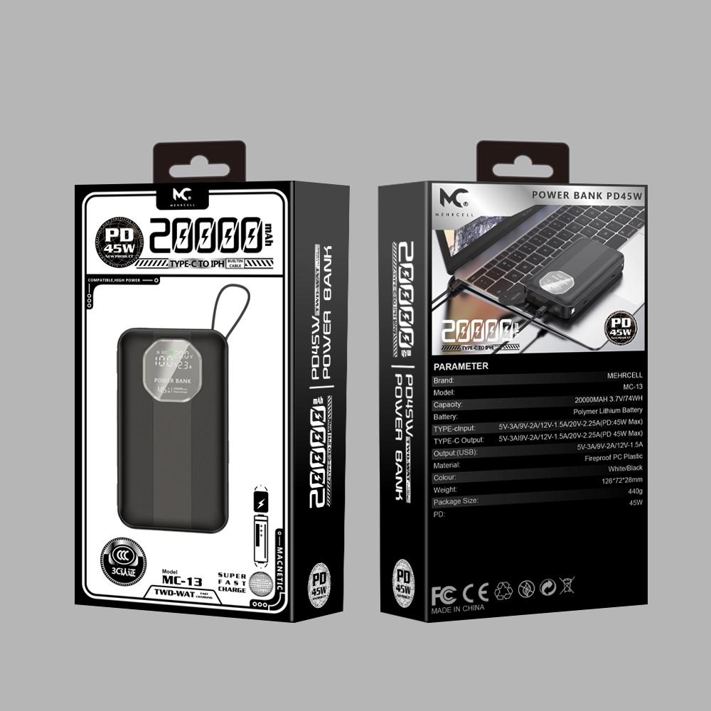 پاور بانک mehrcell 20000 مدل mc-13   45w
