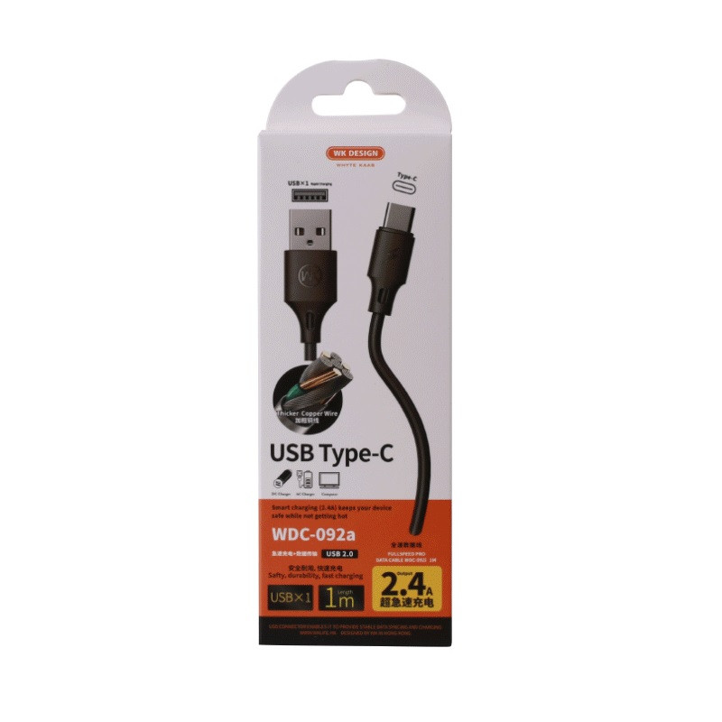 کابل شارژ USB2 به TYPE-C مدل Wekome-WDC-092a