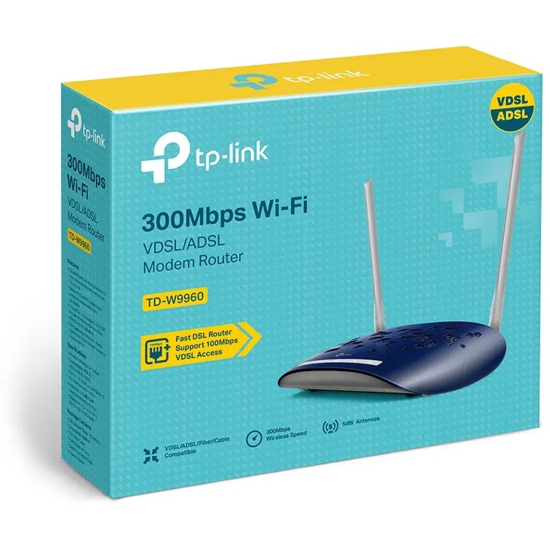مودم روتر VDSL/ADSL تی پی لینک مدل TD-W9960 TD-W9960 300Mbps Wireless N VDSL/ADSL Modem Router